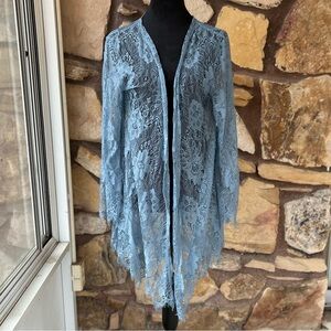 Paper Tee Light Blue Lace Cardigan